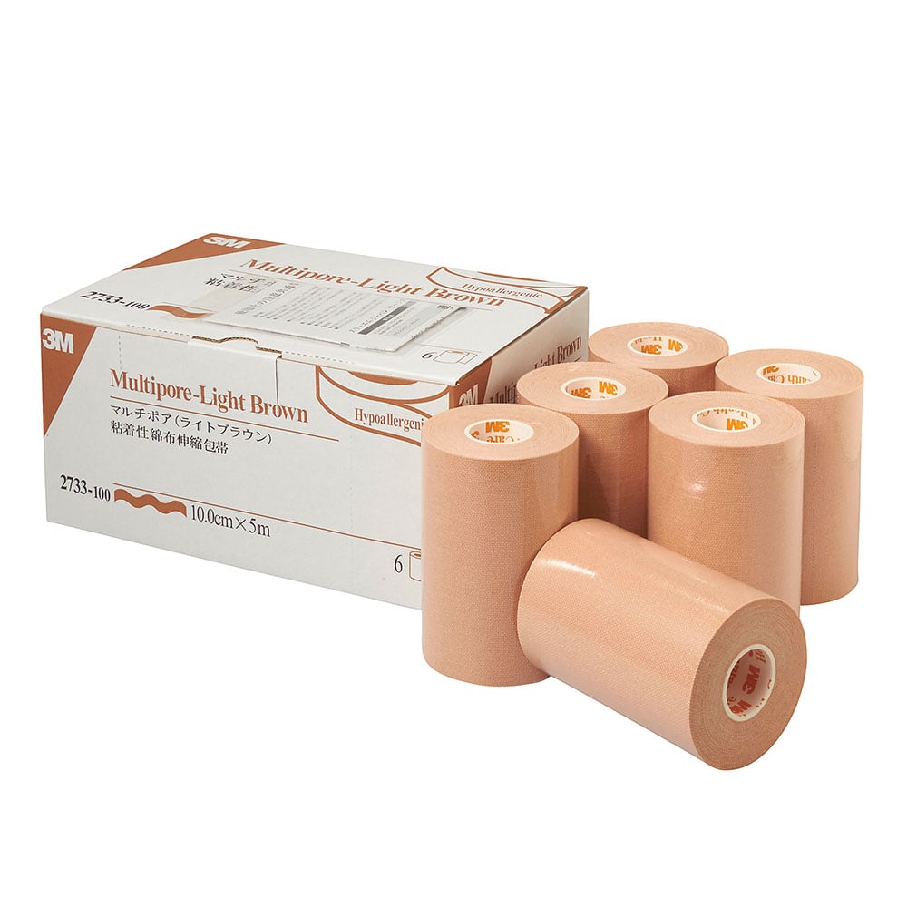 マルチポア　ライトブラウン　粘着性綿布伸縮包帯