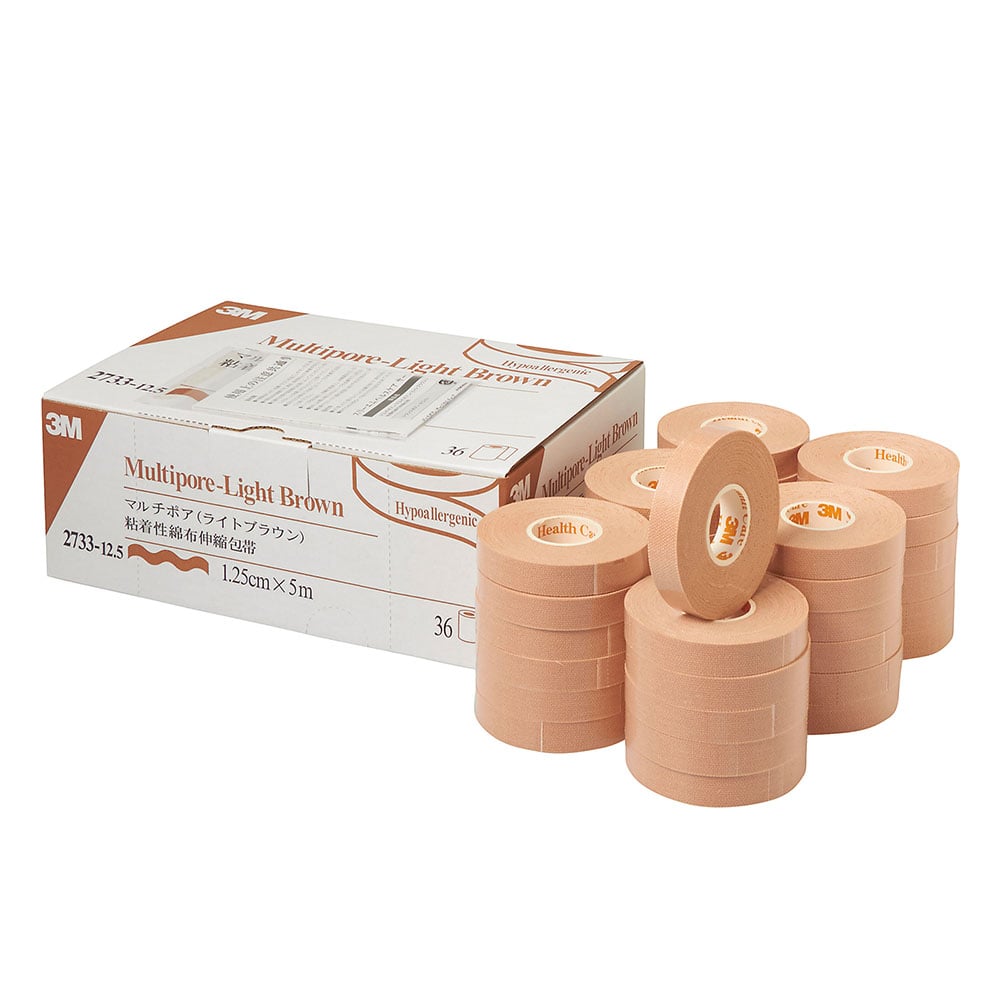 マルチポア　ライトブラウン　粘着性綿布伸縮包帯