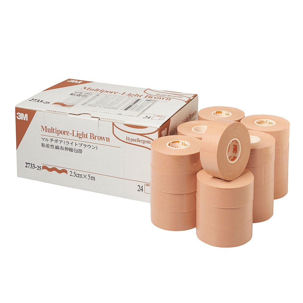 マルチポア　ライトブラウン　粘着性綿布伸縮包帯