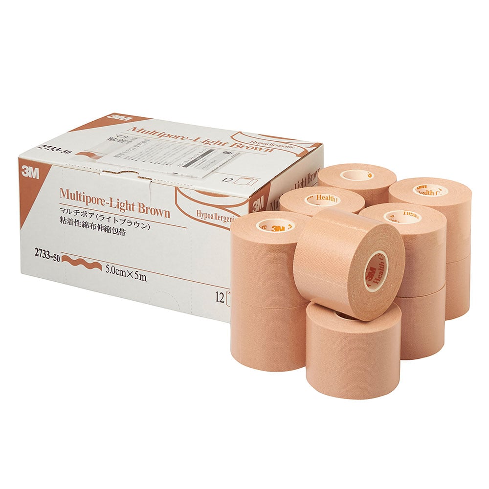 マルチポア　ライトブラウン　粘着性綿布伸縮包帯