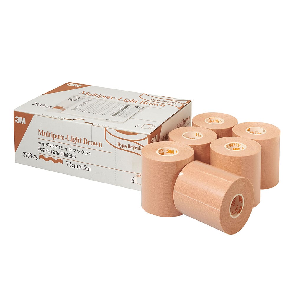 マルチポア　ライトブラウン　粘着性綿布伸縮包帯